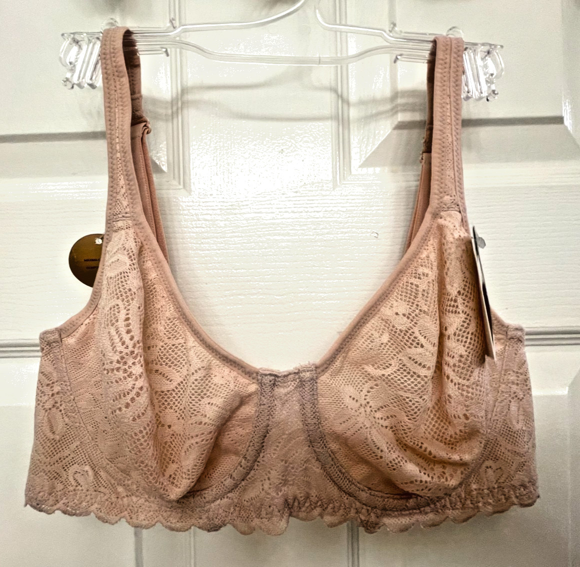 NWT WACOAL SZ 32D Beige Lace Convertible Strap SOFT SENSE UNDERWIRE BRA 851334