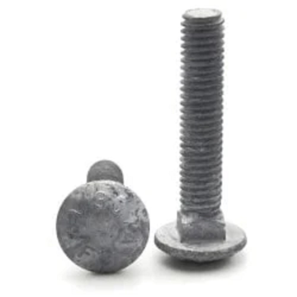 3/8-16 X 3-1/2 Galvanized Carriage Bolts Assembly With Nuts, Flat & Lock Washers