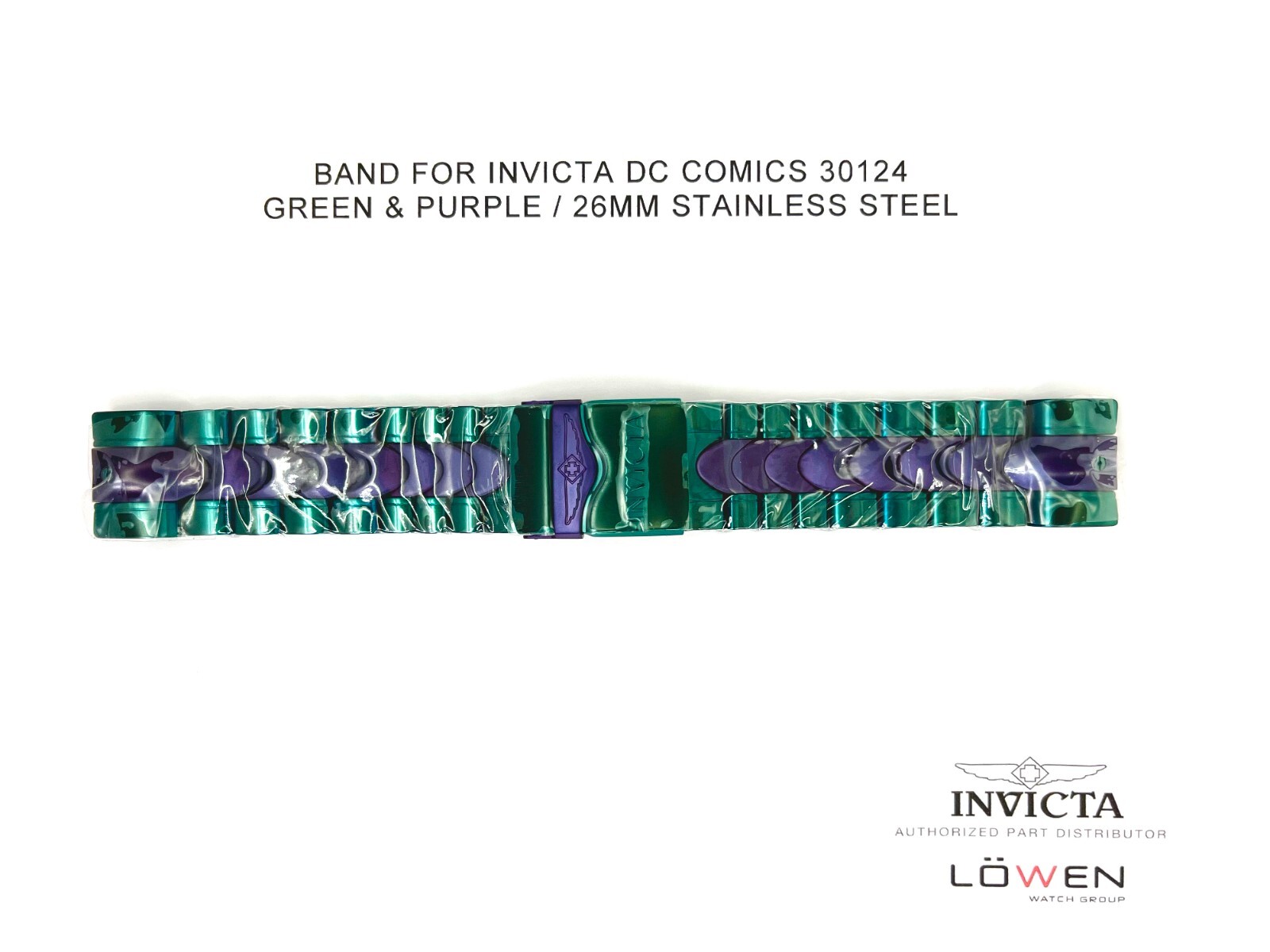 Authentic Invicta DC Comics 30124 Stainless Steel Green/Purple 26mm Watch Band Authentic Invicta DC Comics 30124 Stainless Steel Green/Purple 26mm Watch Band