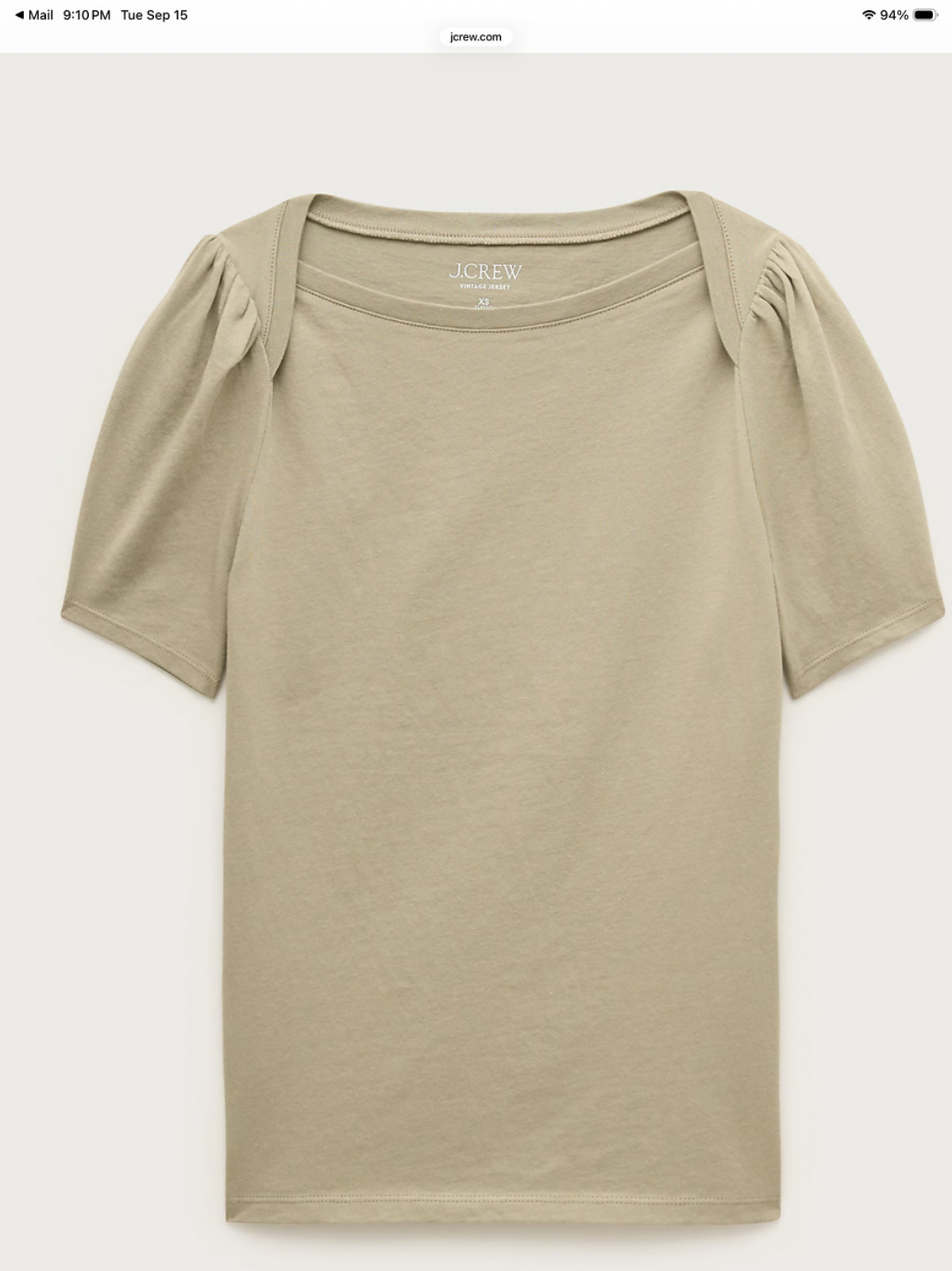 NWT J Crew Vintage Jersey Puff-sleeve T-shirt Tee Top NWT J Crew Vintage Jersey Puff-sleeve T-shirt Tee Top