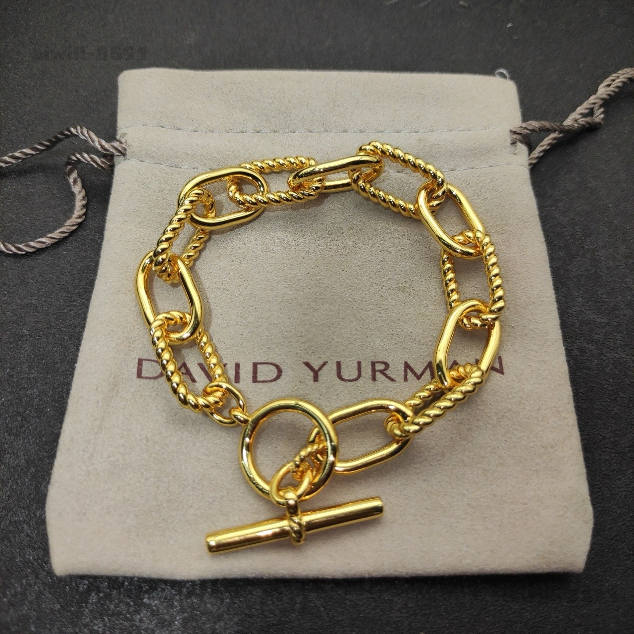 NEW 18K Gold 12.5mmDavid Madison Link Chain Toggle Bracelet 8.2in 21cm NEW 18K Gold 12.5mmDavid Madison Link Chain Toggle Bracelet 8.2in 21cm