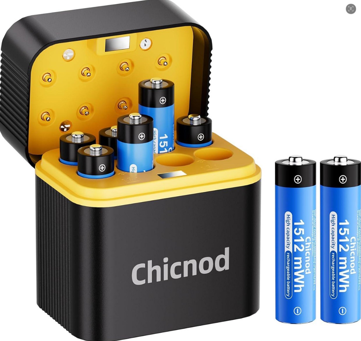 1.5V Chicnod 1512mWh Rechargeable 8x AAA Lithium Batteries with Fast Charger Box 1.5V Chicnod 1512mWh Rechargeable 8x AAA Lithium Batteries with Fast Charger Box