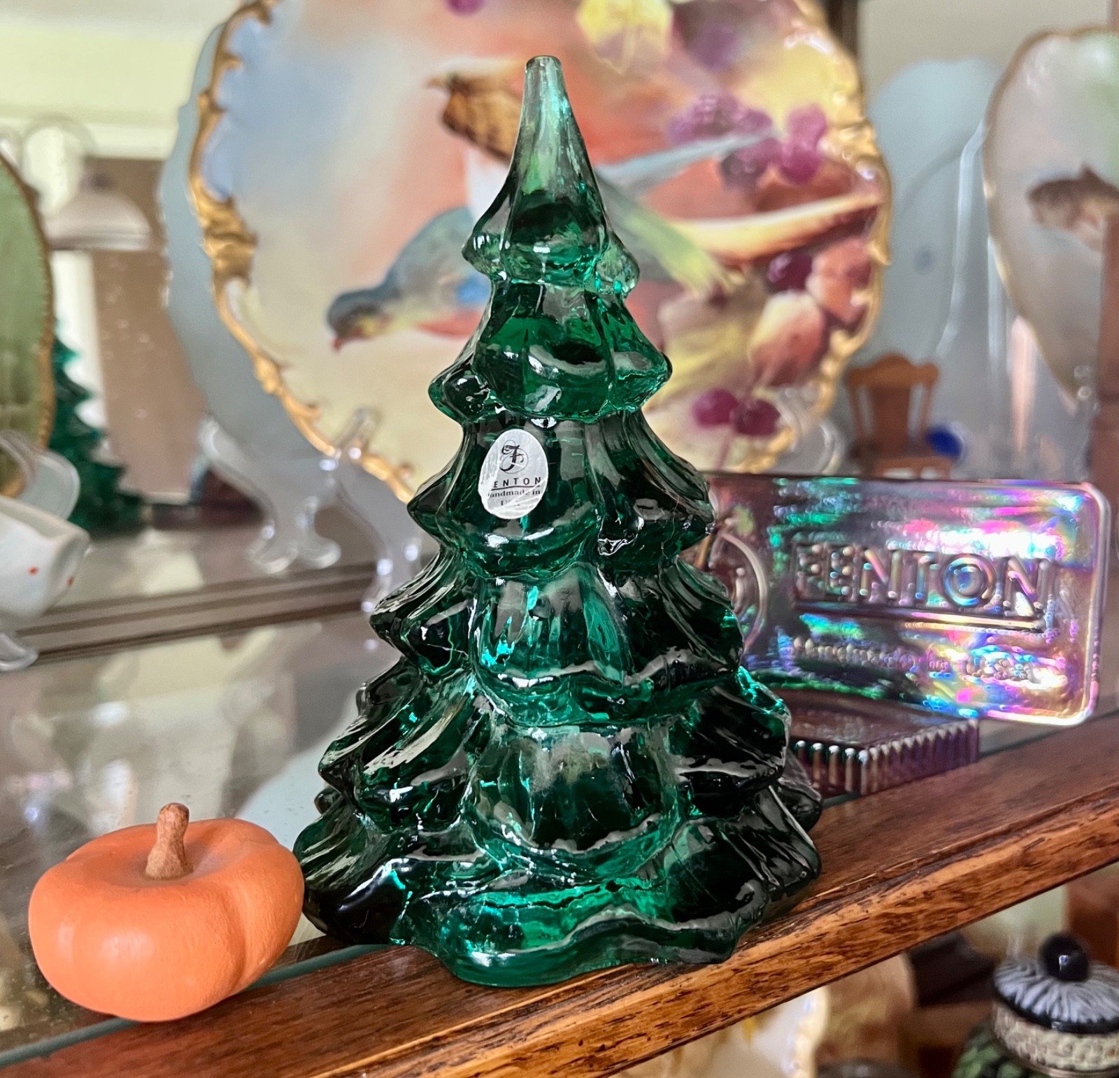 Fenton Art Glass Emerald Green Christmas Tree 6\