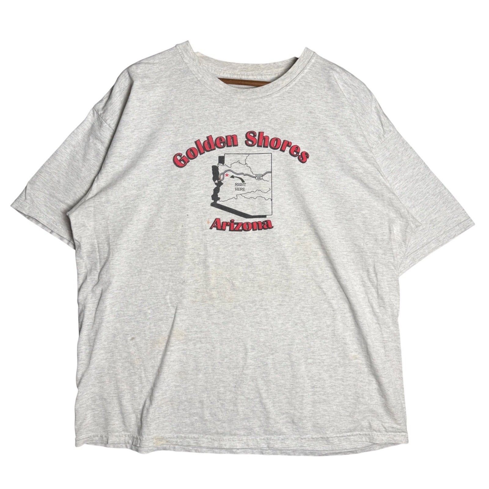 Vintage Golden Shores Arizona Graphic T-Shirt Gray Short Sleeve Distressed XL