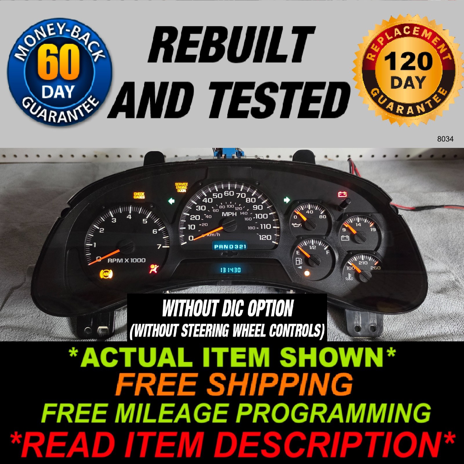 2002-2004 Chevy Trailblazer Gauge Cluster
