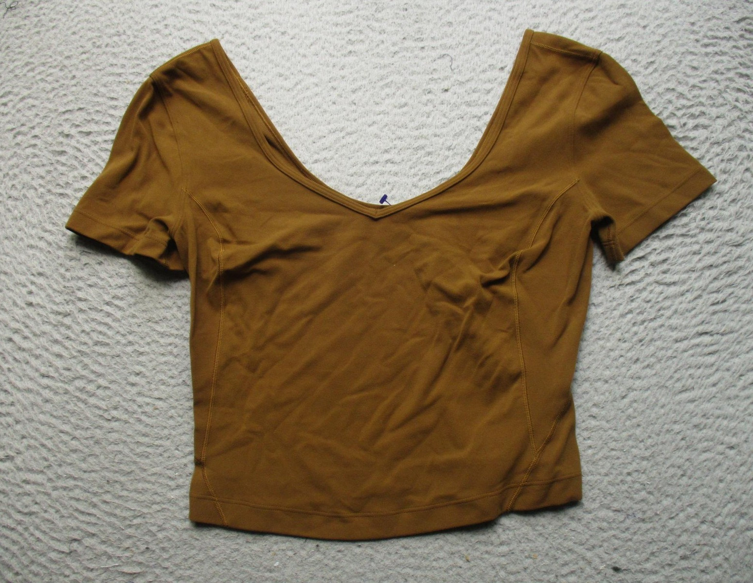 Lululemon Crop Top Womens 4 Scoop Neck Short Sleeve Athletic Yoga Gym