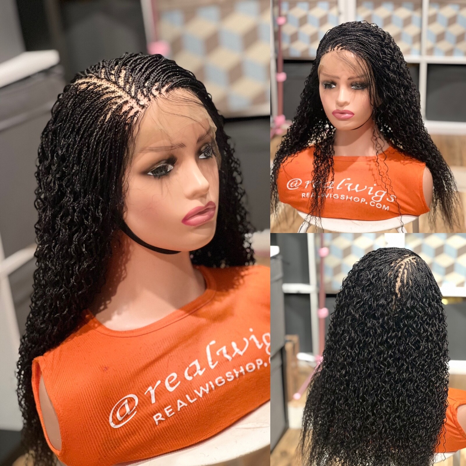 Braided water wave wig made on a full lace wig.length is 24” lon..READY TO SHIP. Braided water wave wig made on a full lace wig.length is 24” lon..READY TO SHIP.