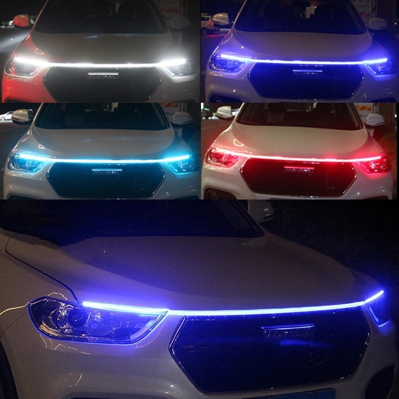 150CM LED Car Hood DRL Light Strip Scan Start Daytime Running Ambient Lamp 12V