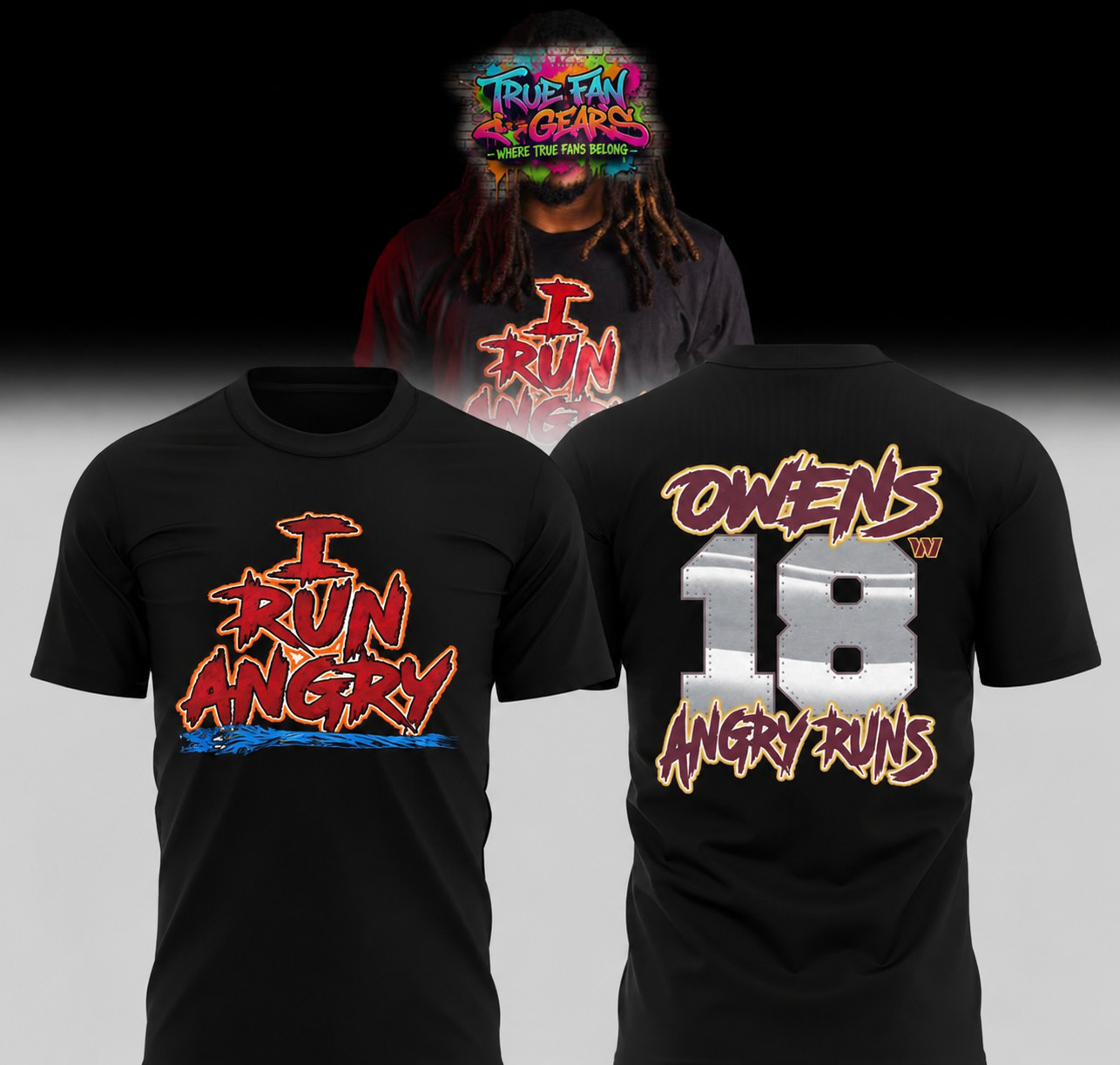 HOT# Washington, Commanders Tyler Owens 18 I Run Angry Football Fan Tee Shirt