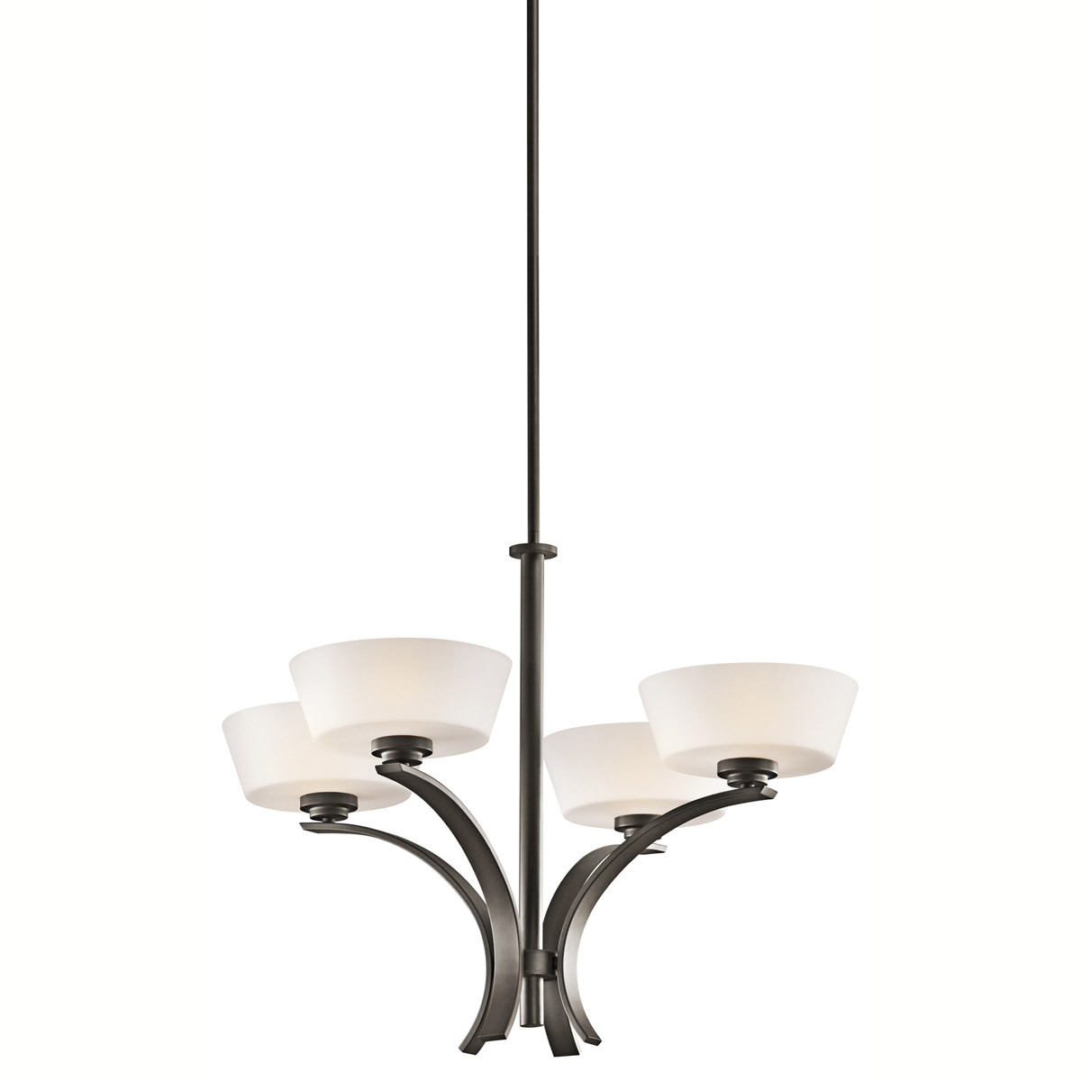 Kichler Rise 4-Light Chandelier Olde Bronze Satin Etched Opal Glass $384 Kichler Rise 4-Light Chandelier Olde Bronze Satin Etched Opal Glass $384
