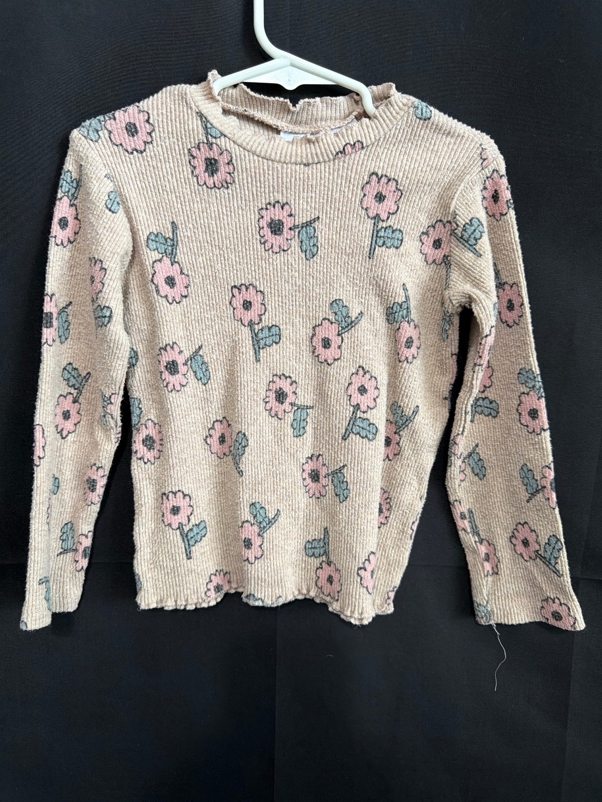 ZARA Girls Beige Floral Knit Sweater Size 3-4 Years ZARA Girls Beige Floral Knit Sweater Size 3-4 Years