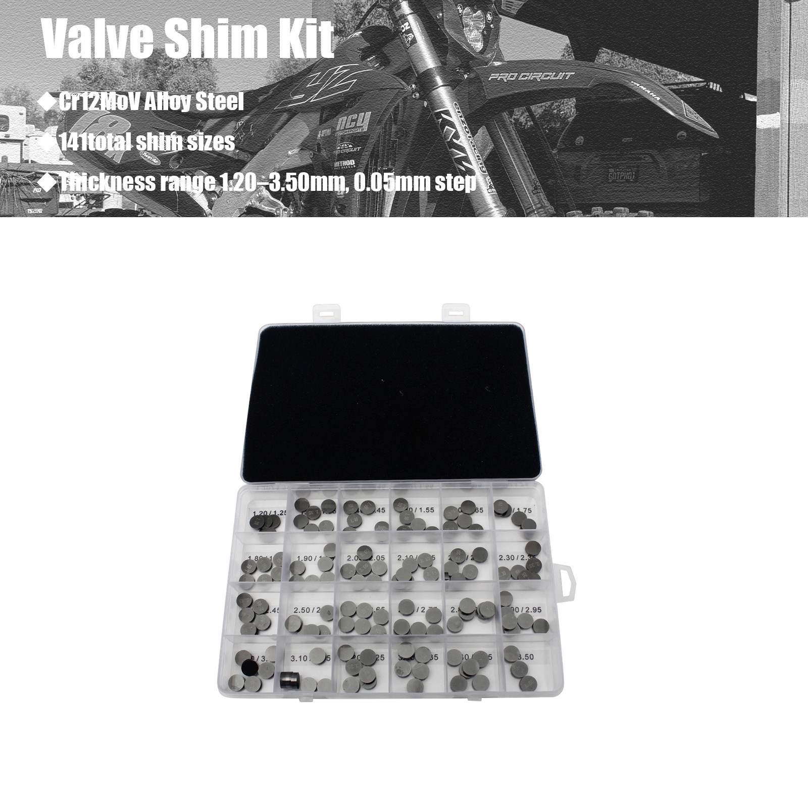 141PCS Valve Shim Shims Kit for ARCTIC CAT DVX 400 2004-2008 Polaris RZR XP 4900