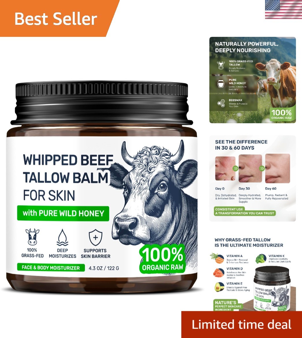 Beef Tallow for Skin – Grass Fed Whipped Tallow and Honey Balm, Face and Body Mo Beef Tallow for Skin – Grass Fed Whipped Tallow and Honey Balm, Face and Body Mo