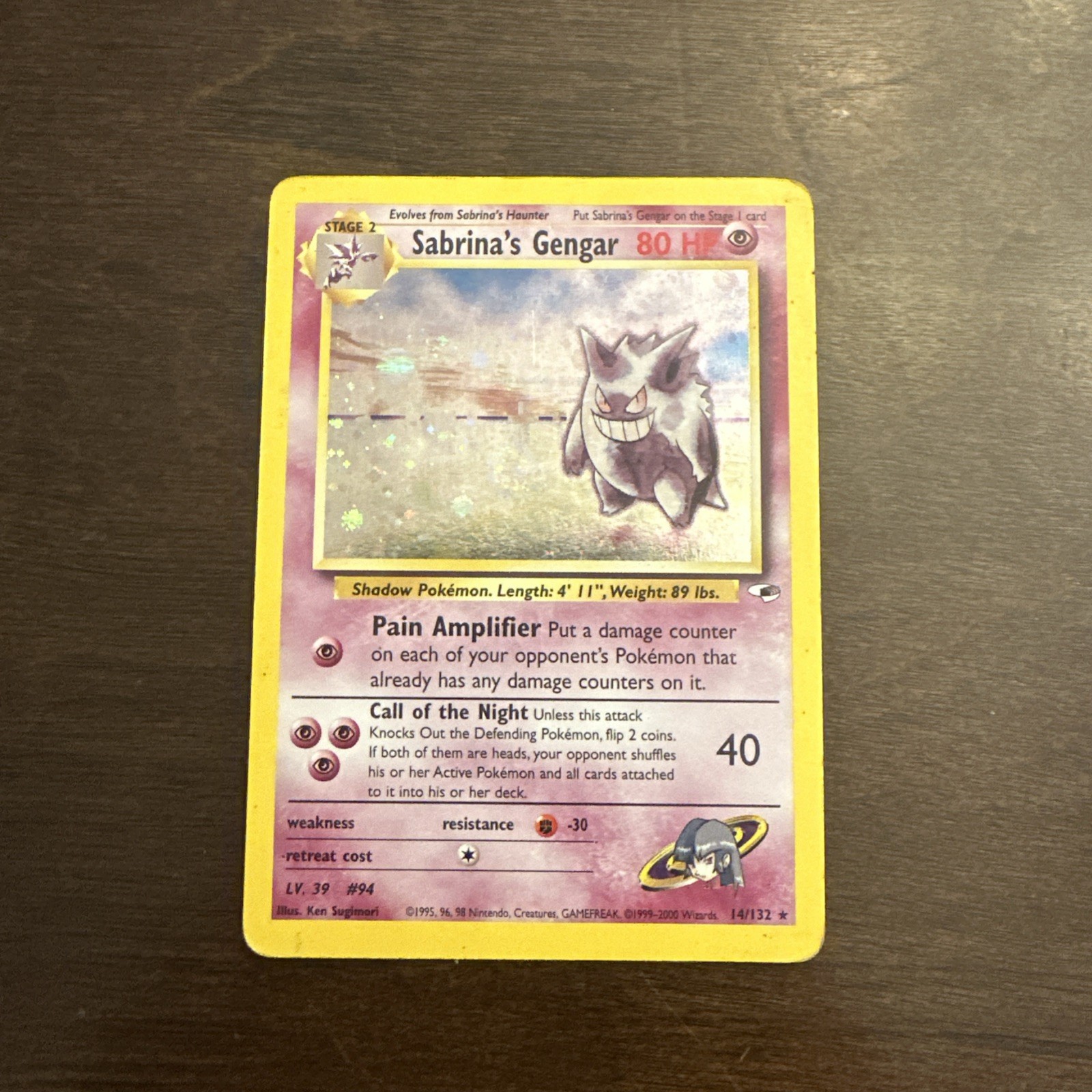 Pokémon TCG Sabrina's Gengar Holo Gym Challenge Card 14/132 Rare