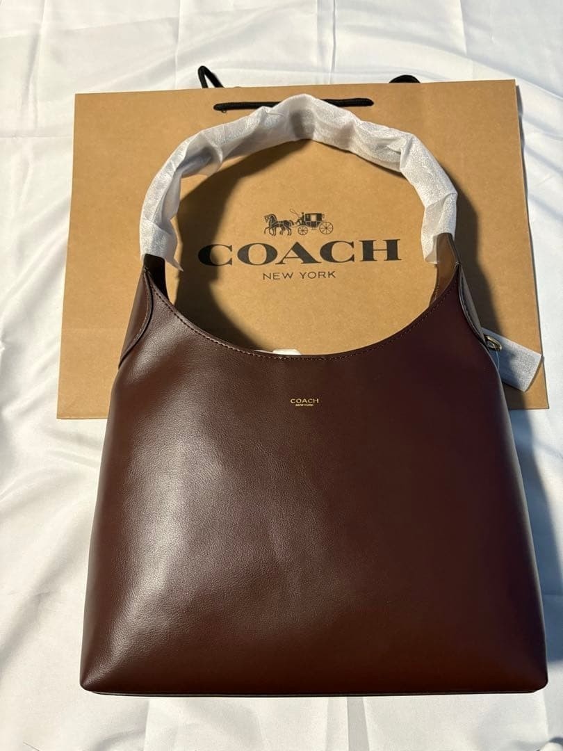 Coach Brooklyn Shoulder Bag 28 Maple Brown Leather Hobo Purse CU068 NWT