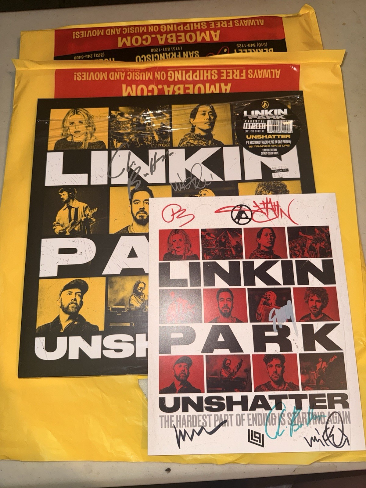 Linkin Park Signed - 8x10 + Exclusive Vinyl - Unshatter Sold Out In Hand Linkin Park Signed - 8x10 + Exclusive Vinyl - Unshatter Sold Out In Hand