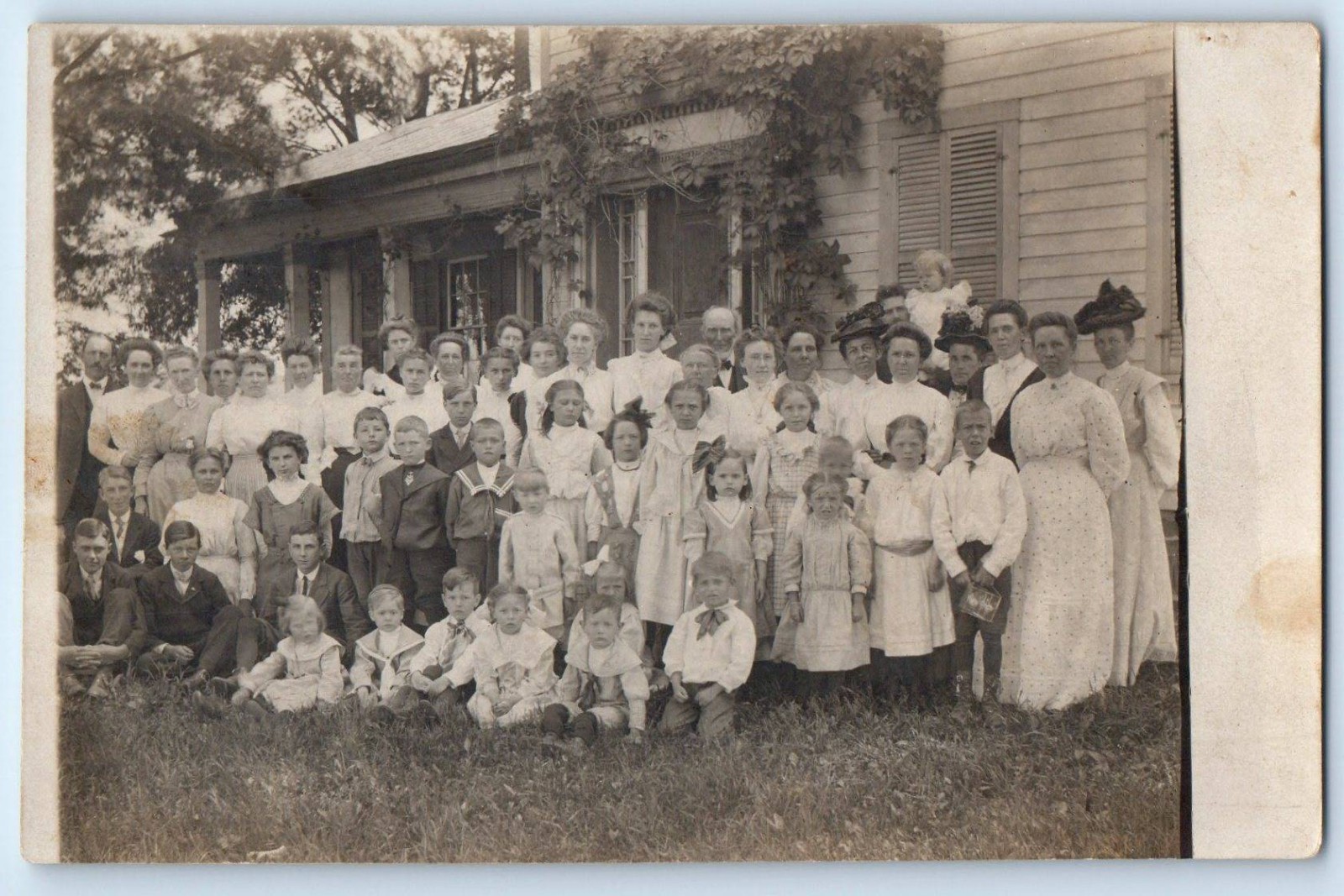 c1910's Family Gathering Childrens House Scene RPPC Photo Antique Postcard c1910's Family Gathering Childrens House Scene RPPC Photo Antique Postcard