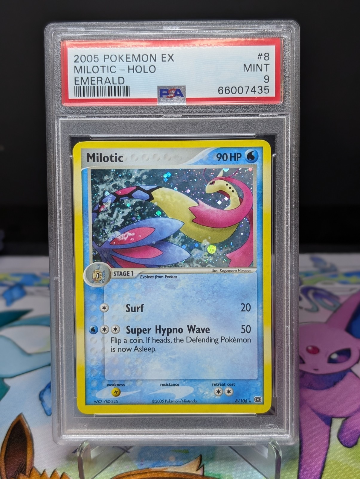 2005 POKEMON EX EMERALD #8 MILOTIC-HOLO PSA 9