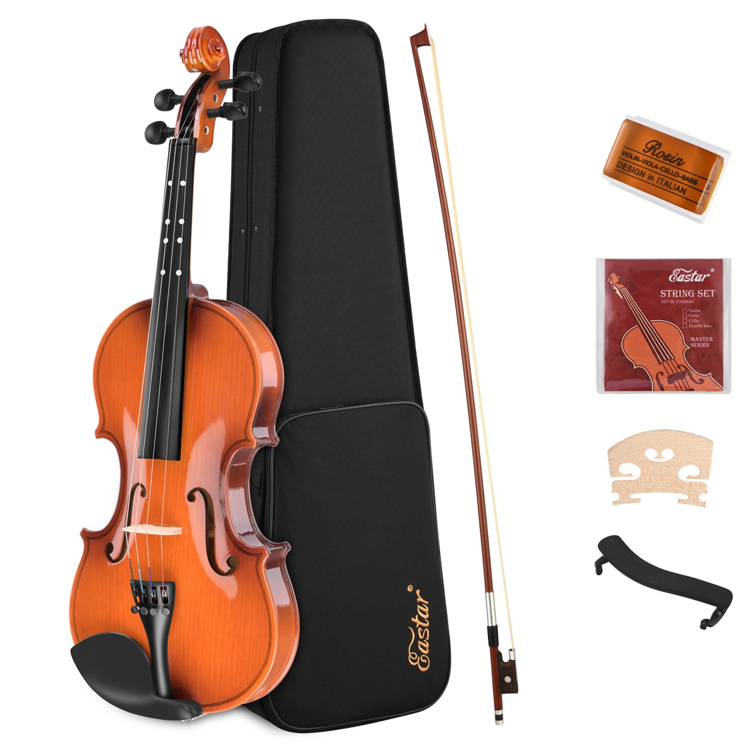 Eastar 3/4 Violin Set for Student Fiddle with Hard Case Rosin Shoulder Rest Bow