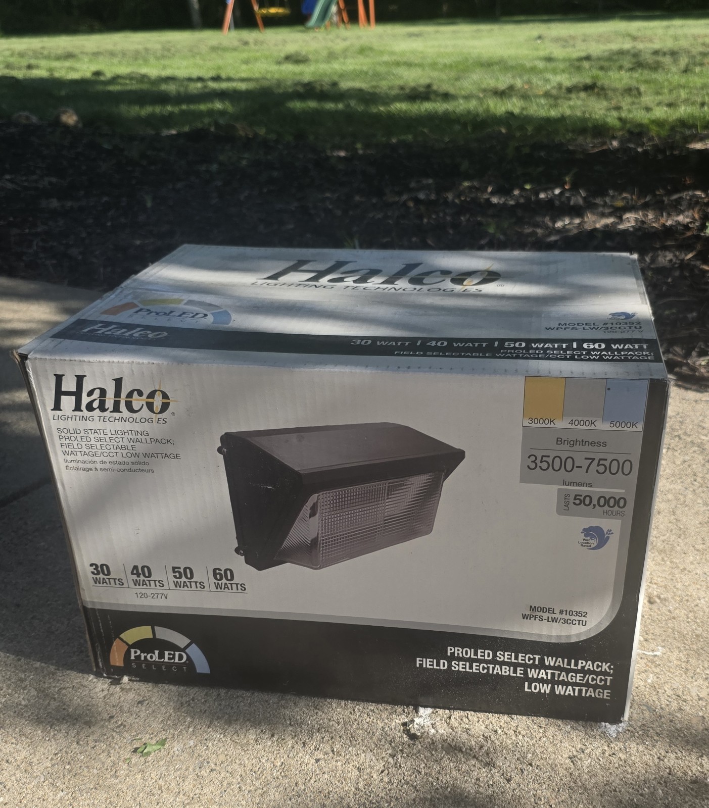 Halco ProLED 10352 LED Wall Pack Field Adjustable Wallpack 120-277V 28-60 Watts Halco ProLED 10352 LED Wall Pack Field Adjustable Wallpack 120-277V 28-60 Watts