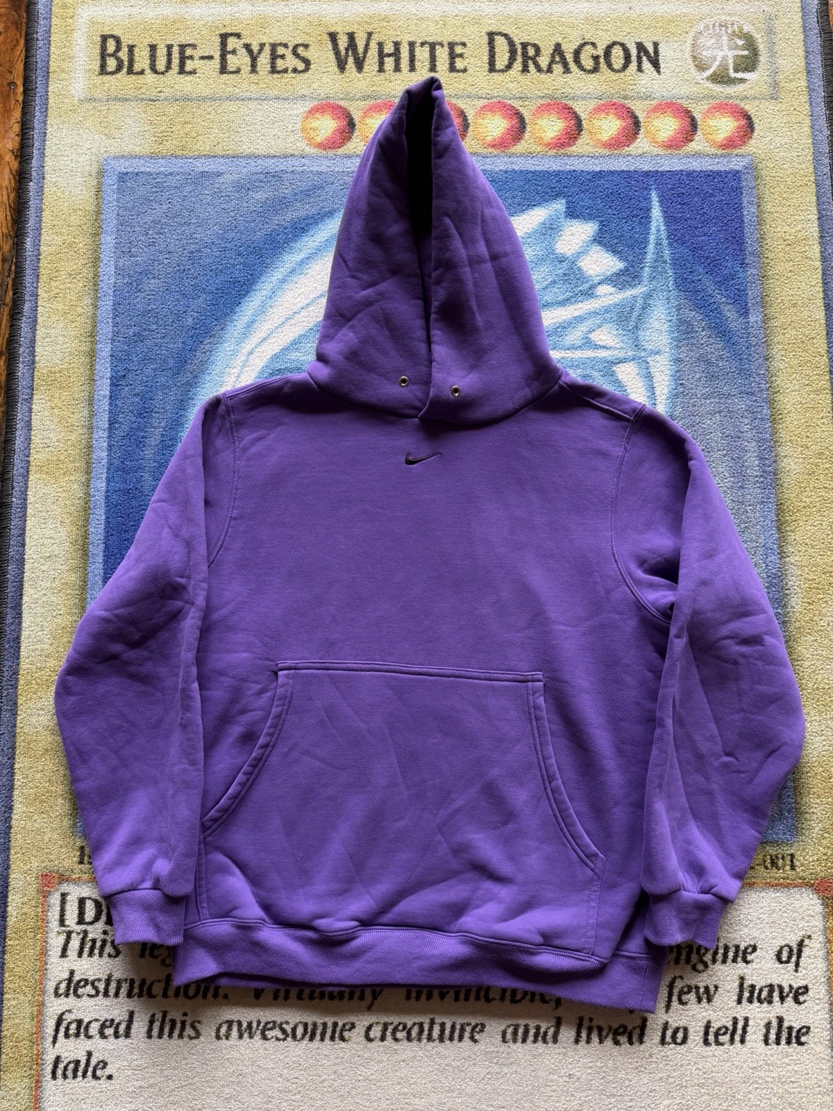 Vintage Y2k Nike Center Swoosh Hoodie Purple Black Men’s XL Fleece Sweatshirt