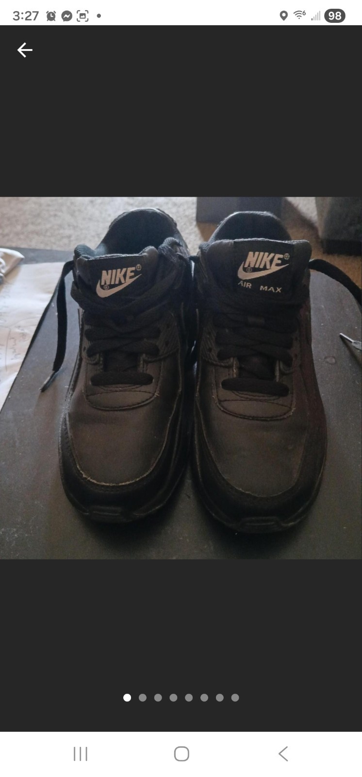 Size 5 Youth - Nike Air Max 90 Drift Triple Black Size 5 Youth - Nike Air Max 90 Drift Triple Black