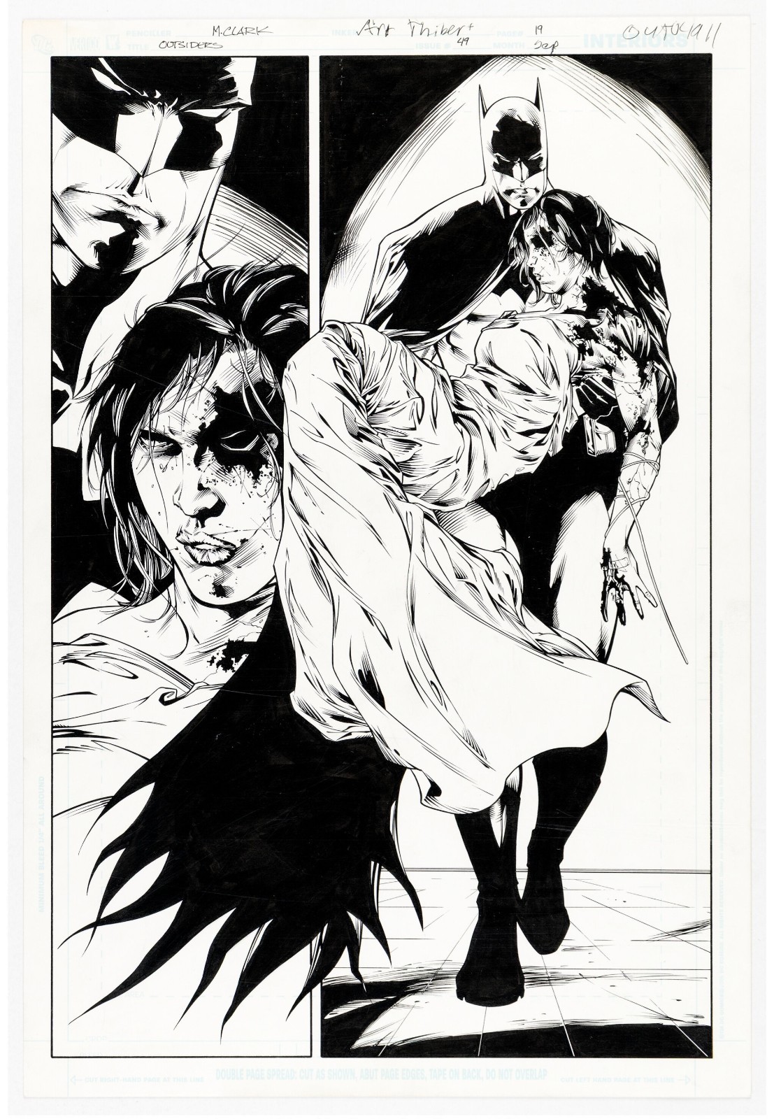 BATMAN Published Original Comic Book Art Outsiders 49 Half Page 14 Splash NM