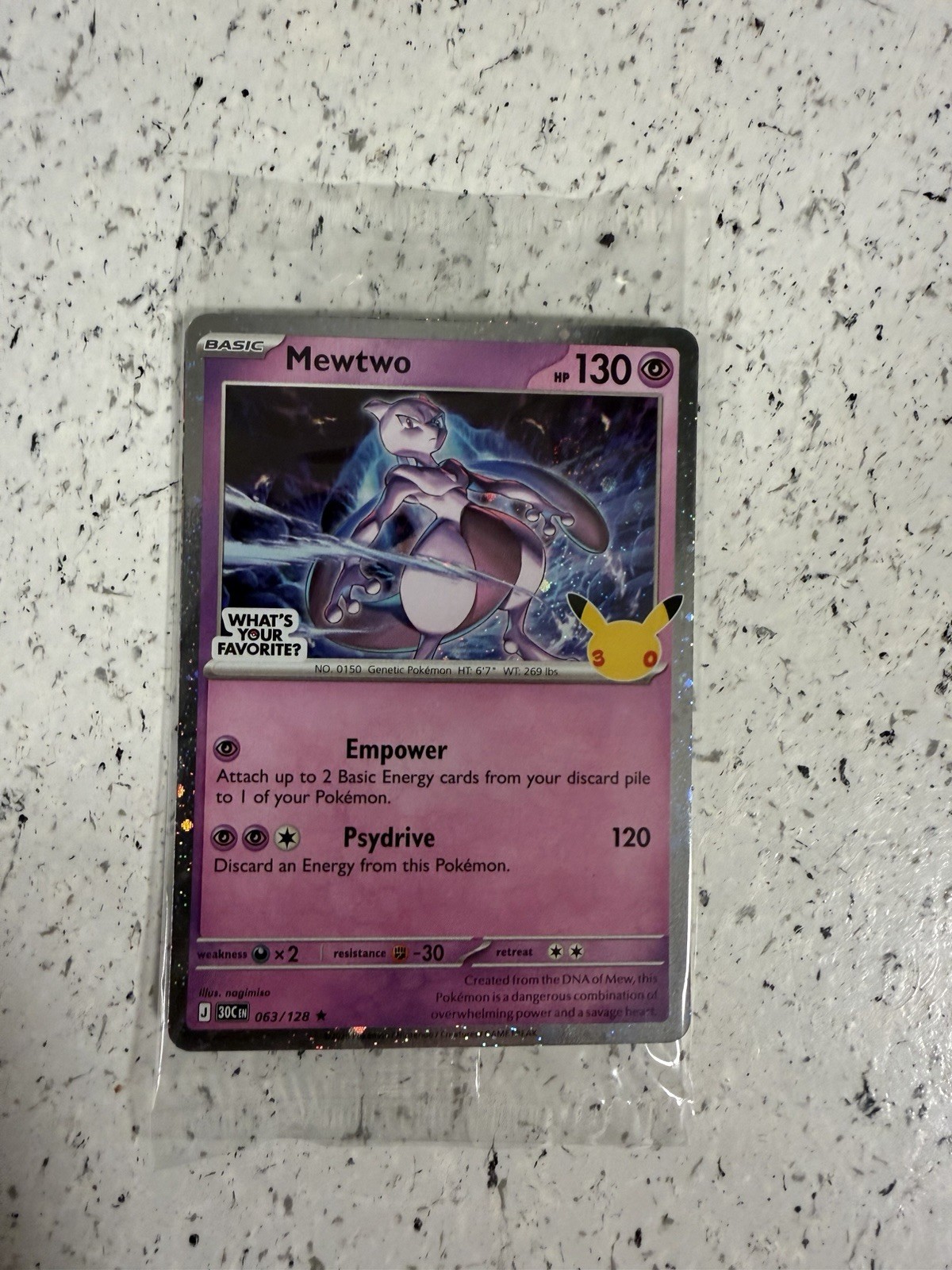 Pokemon TCG Mewtwo 063/128 30th Anniversary “What’s Your Favorite?” Sealed Promo