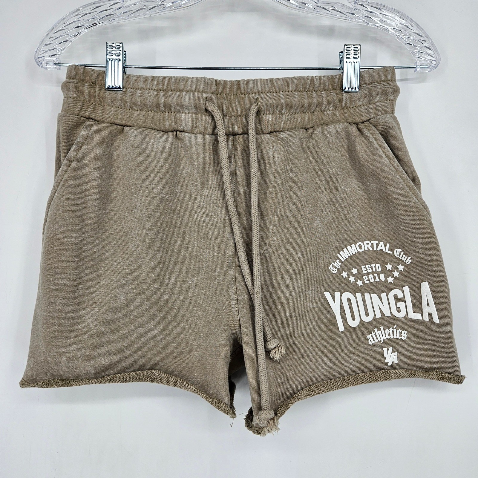YoungLA Shorts Mens Small Tan Relaxed Immortal Pockets Style Gym Workout YoungLA Shorts Mens Small Tan Relaxed Immortal Pockets Style Gym Workout