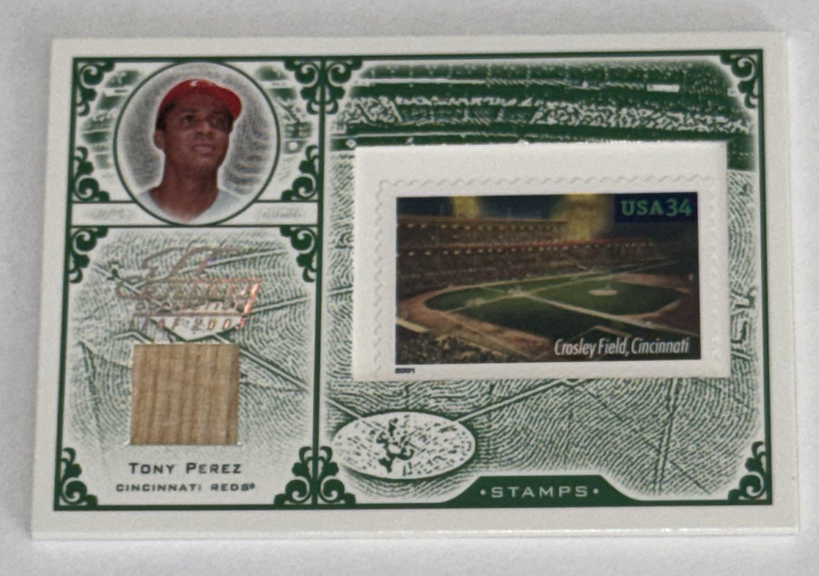 Tony Perez Cincinnati Reds S-22 2004 Leaf Century Stamps & Game Used Bat #33/34 Tony Perez Cincinnati Reds S-22 2004 Leaf Century Stamps & Game Used Bat #33/34