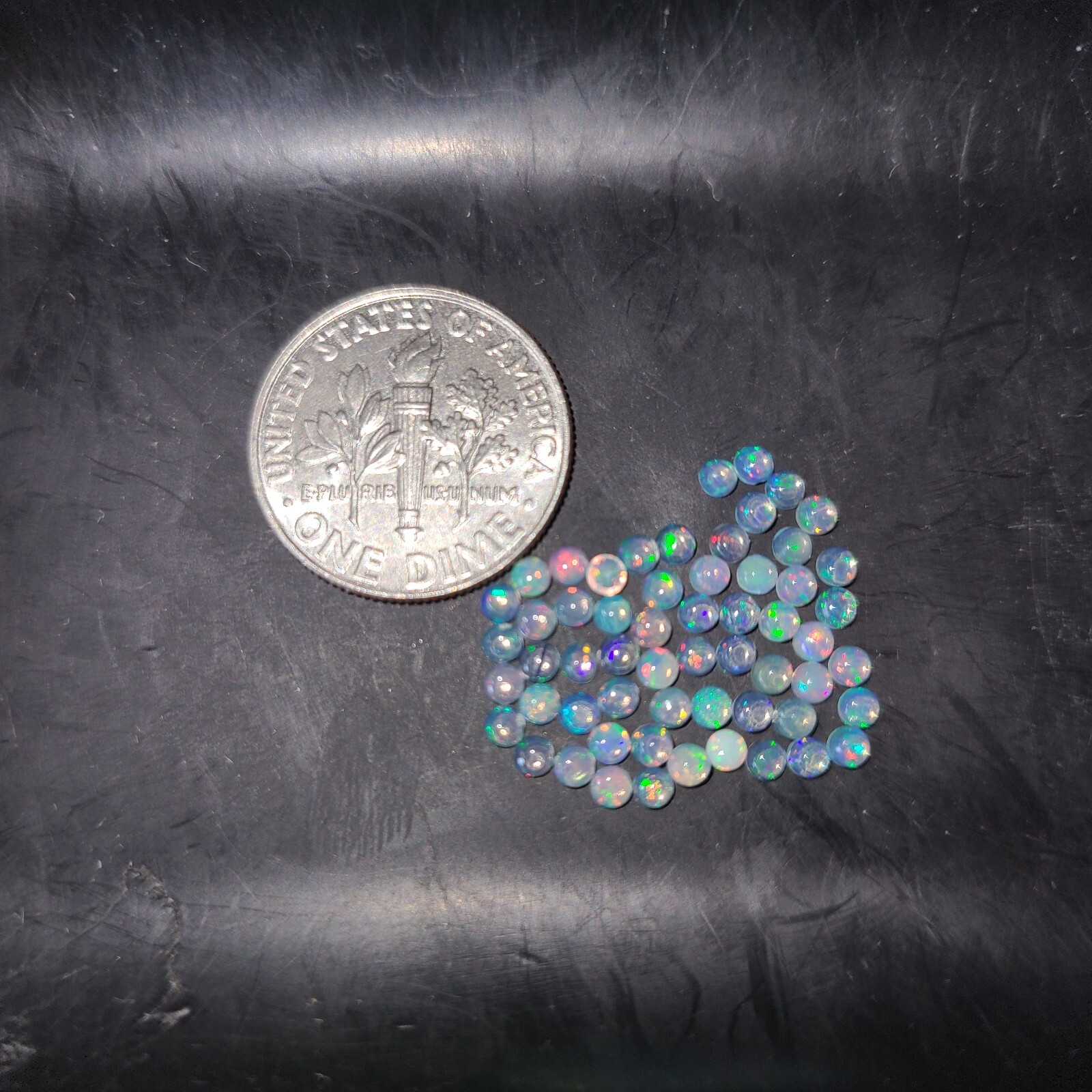 Natural Ethiopian Opal 2mm Flat Back Round Cabochon Loose Gemstone(s) Natural Ethiopian Opal 2mm Flat Back Round Cabochon Loose Gemstone(s)