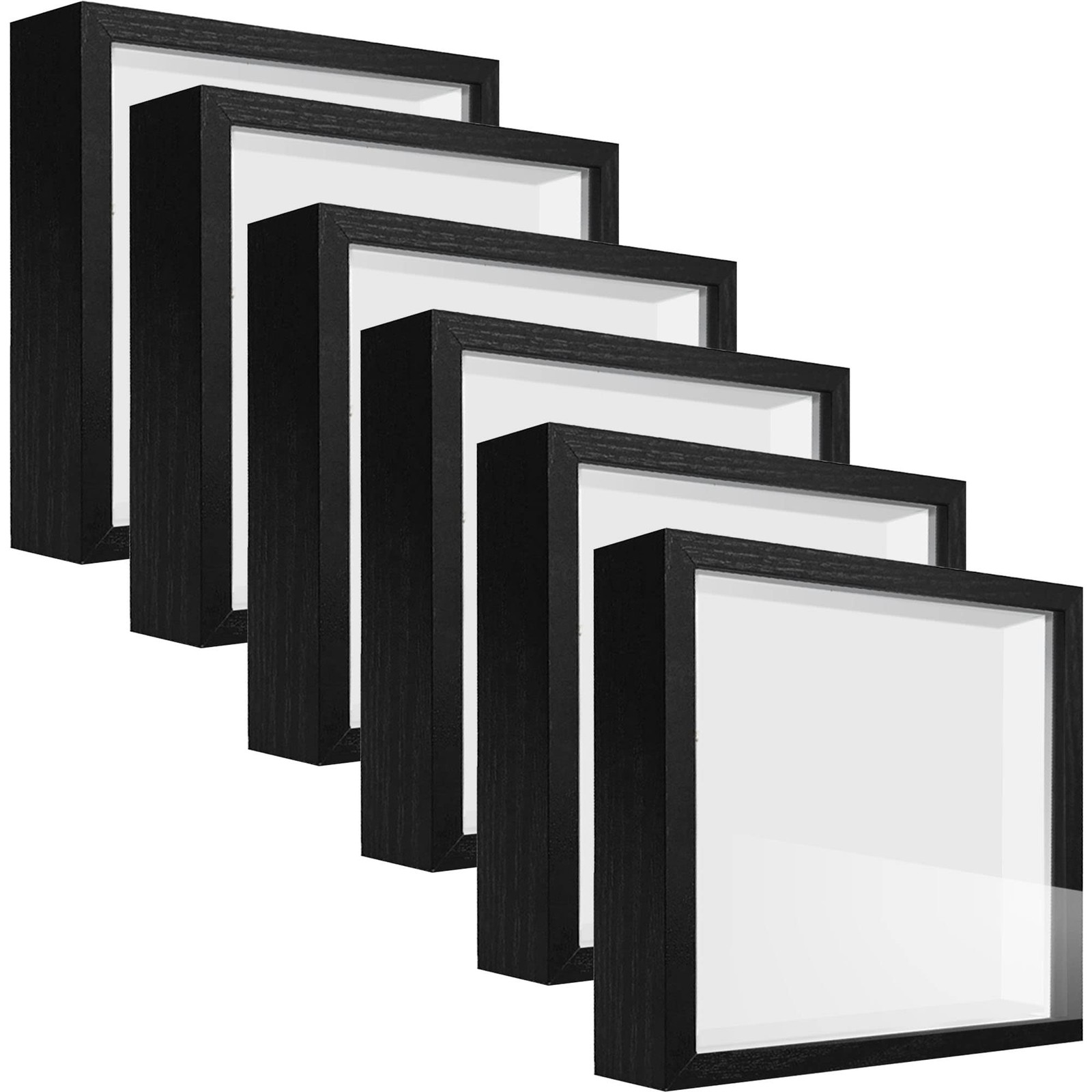 TouYinger 5x5 Small Shadow Box Frame Display Case , 5x5, 6packs-black TouYinger 5x5 Small Shadow Box Frame Display Case , 5x5, 6packs-black