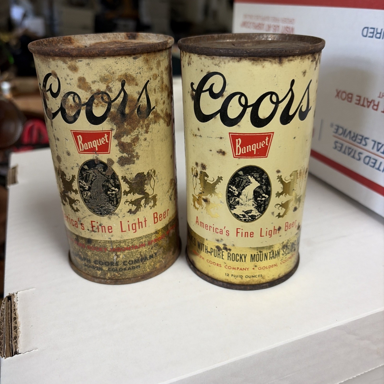 2) different Vintage Coors Beer Flat Top Beer Cans 2) different Vintage Coors Beer Flat Top Beer Cans