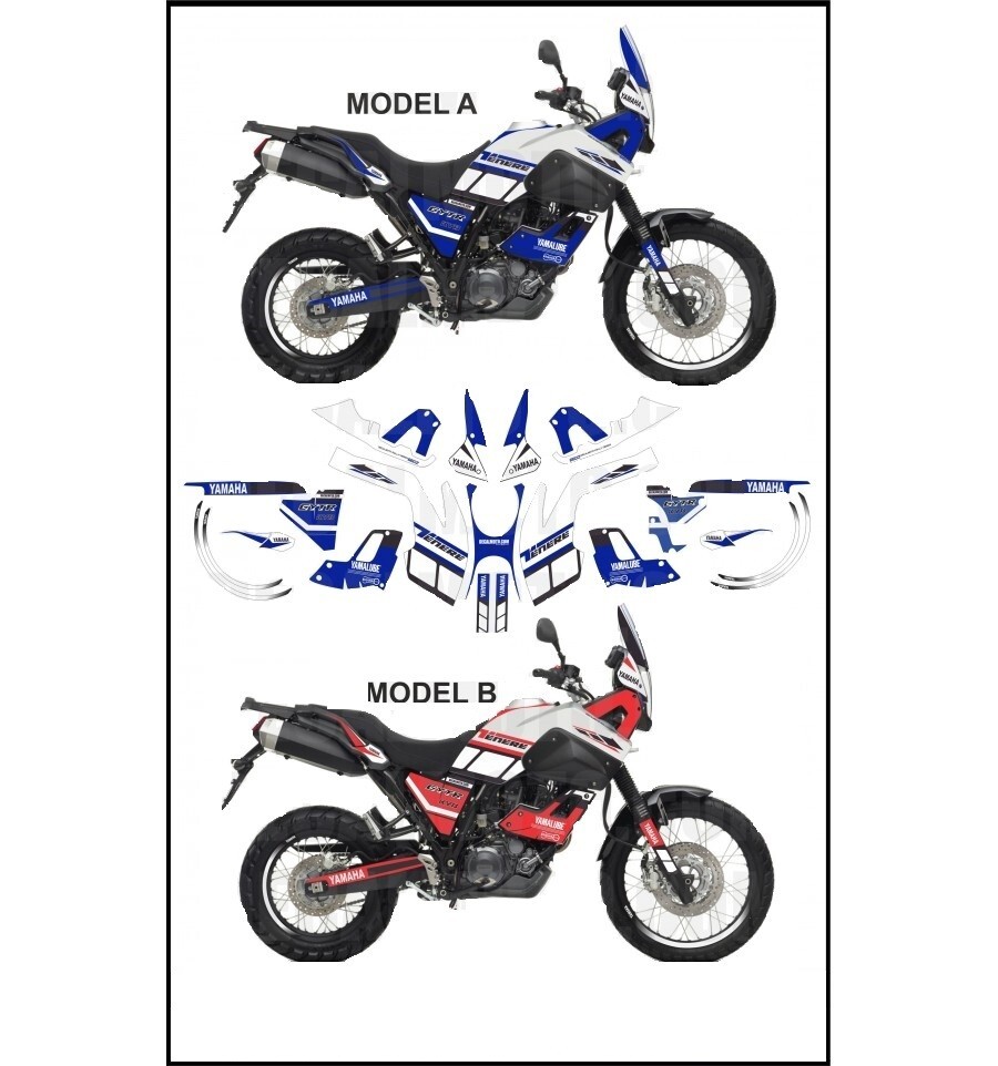 XT 660 Z Ténéré 08 16 FACTORY RACING White EAS Decals Kit Compatible