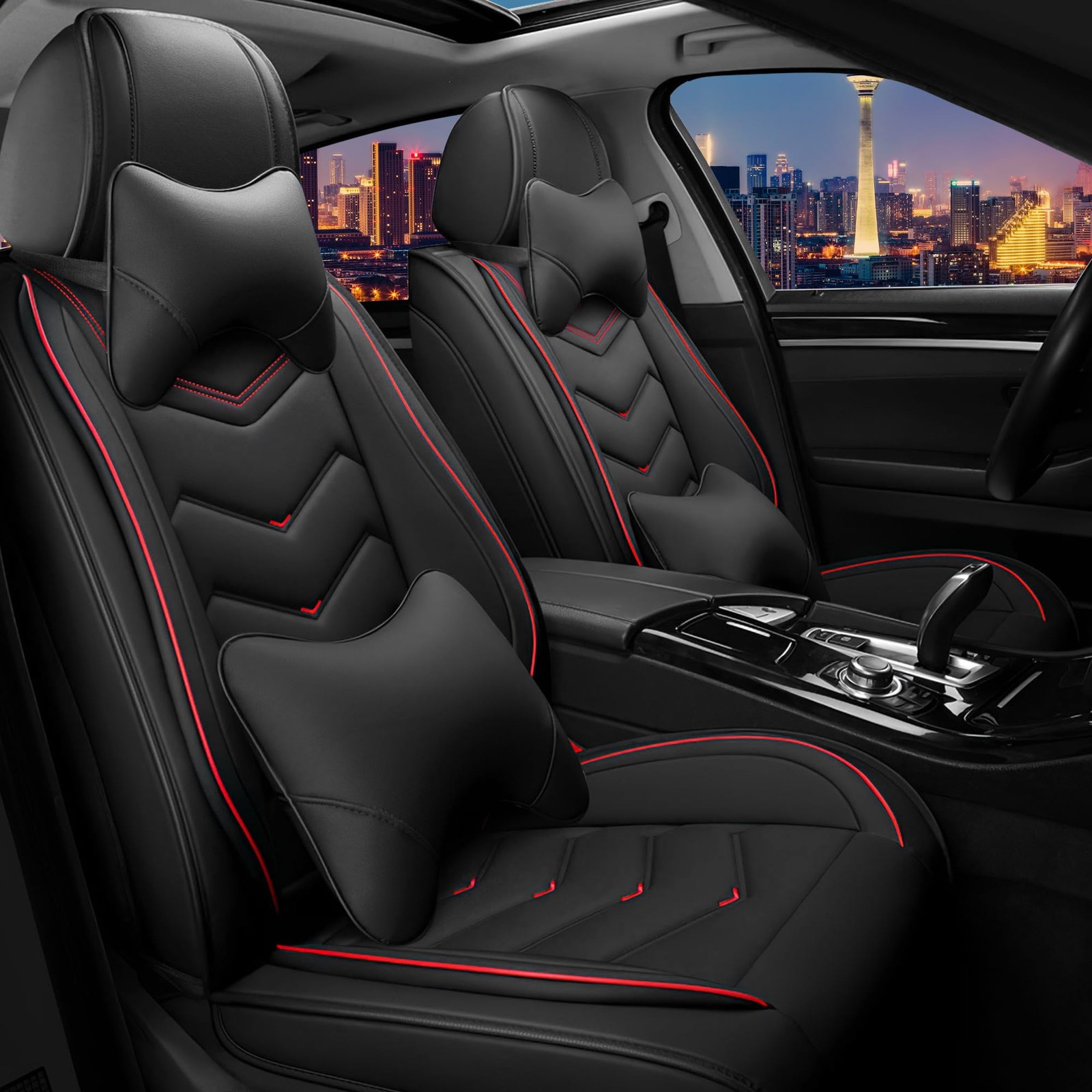 2 Seat Luxury Nappa Leather Covers for Dodge Ram 3500 2000-2011 Black