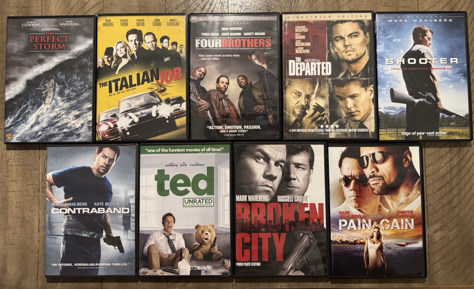 Mark Wahlberg DVD Lot of 9 Ted Shooter Italian Job Contraband Pain & Gain