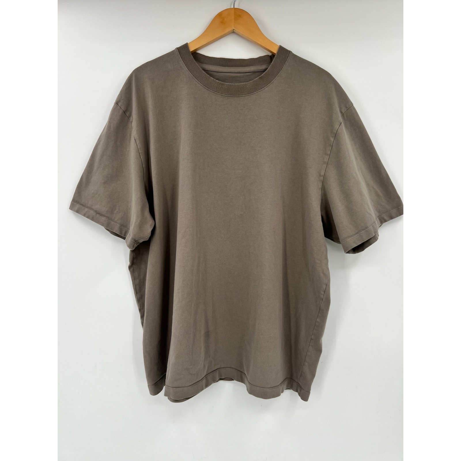 Lululemon Mens Oversized Heavyweight Cotton T-Shirt Taupe Brown Relaxed Fit XXL