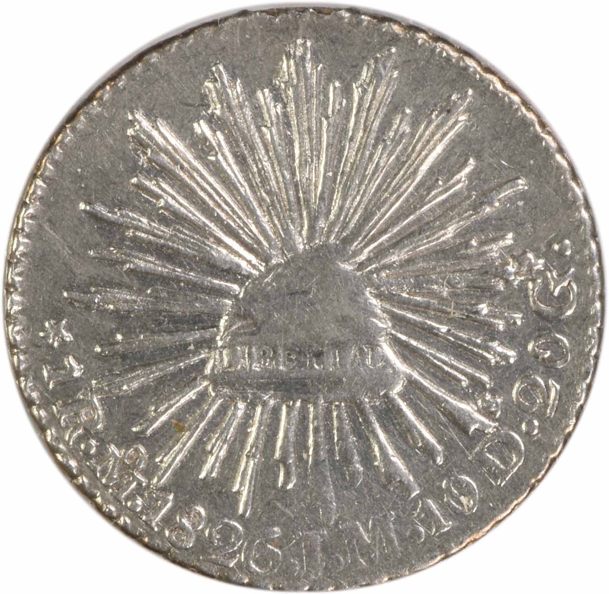 1826 Mo JM Mexico 1 Real KM372.8 UNC Uncertified #813 1826 Mo JM Mexico 1 Real KM372.8 UNC Uncertified #813