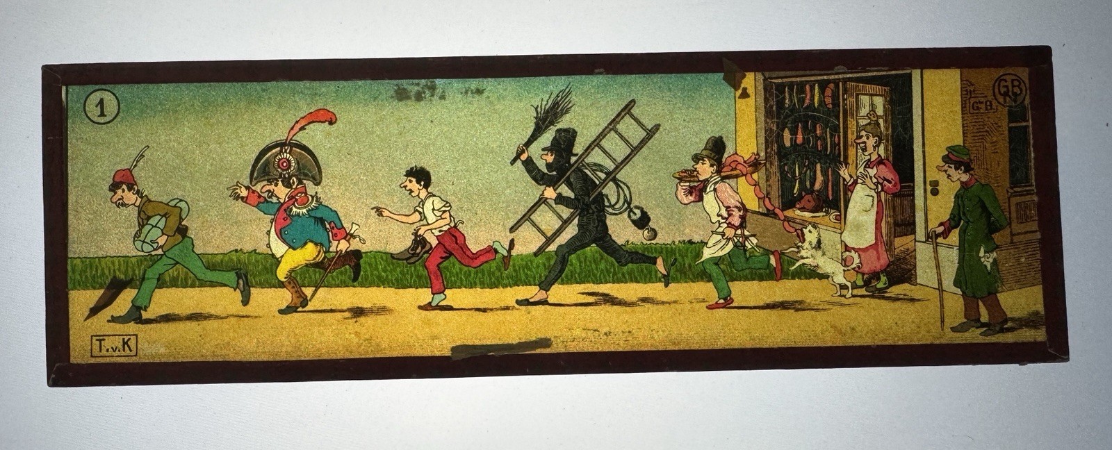 8-Slide Lot Antique GBN Magic Lantern Glass Slides TVK Theodor von Kramer 8-Slide Lot Antique GBN Magic Lantern Glass Slides TVK Theodor von Kramer