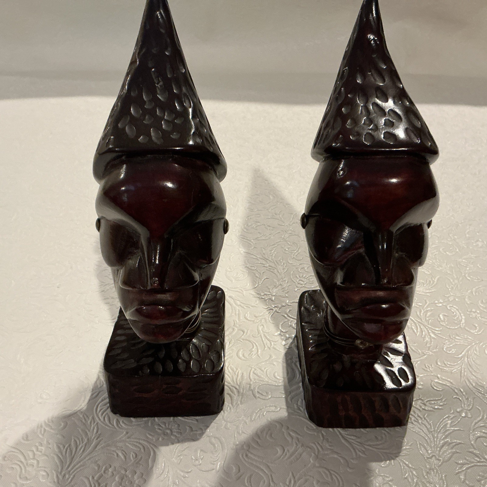 Vintage PAIR Solid Wood Hand Carved Souvenir From Jamaica 1958…