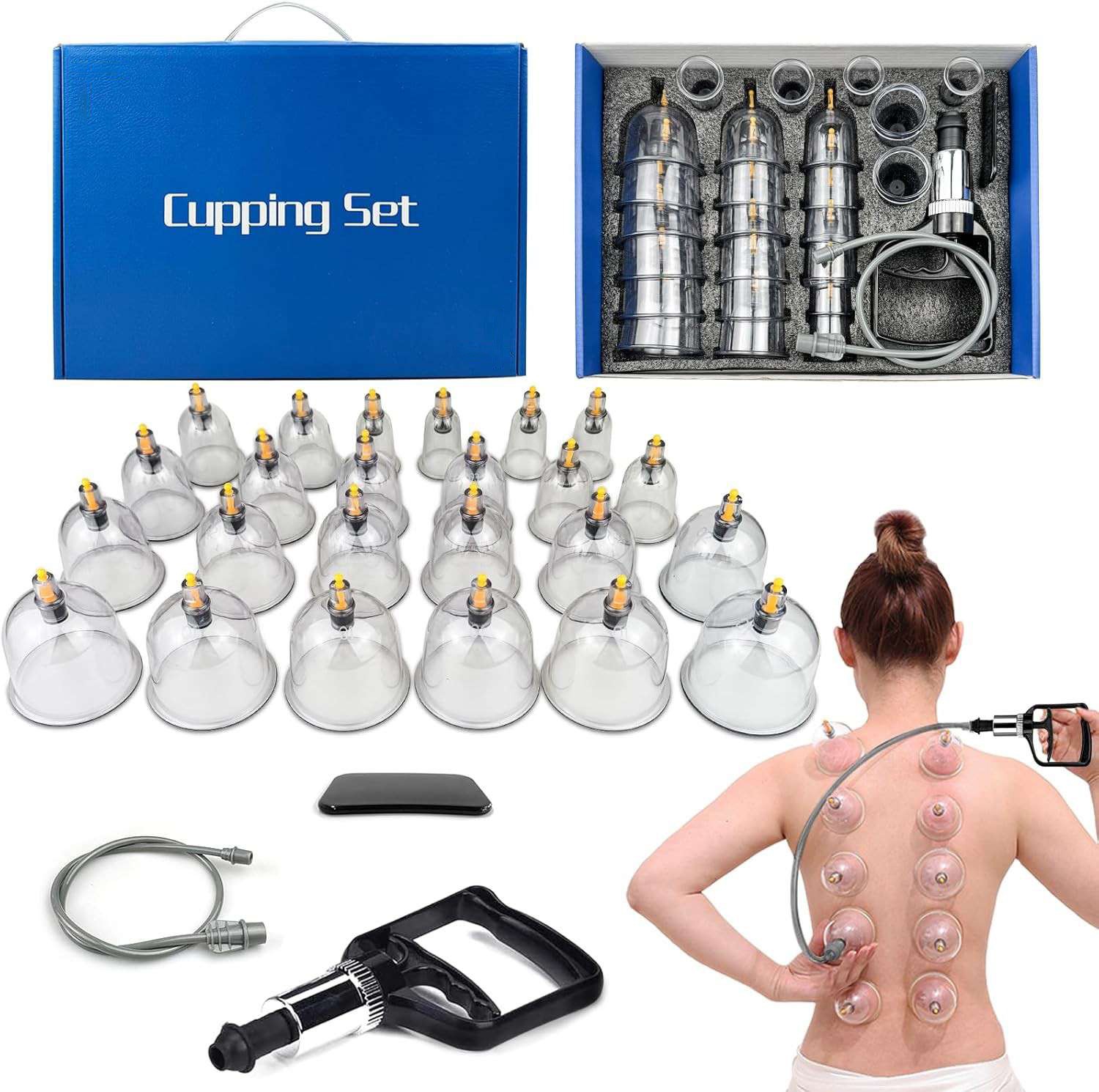 Cupping Set 12 24 Cups Cupping Kit for Massage Therapy Cupping Therapy Set &Pump