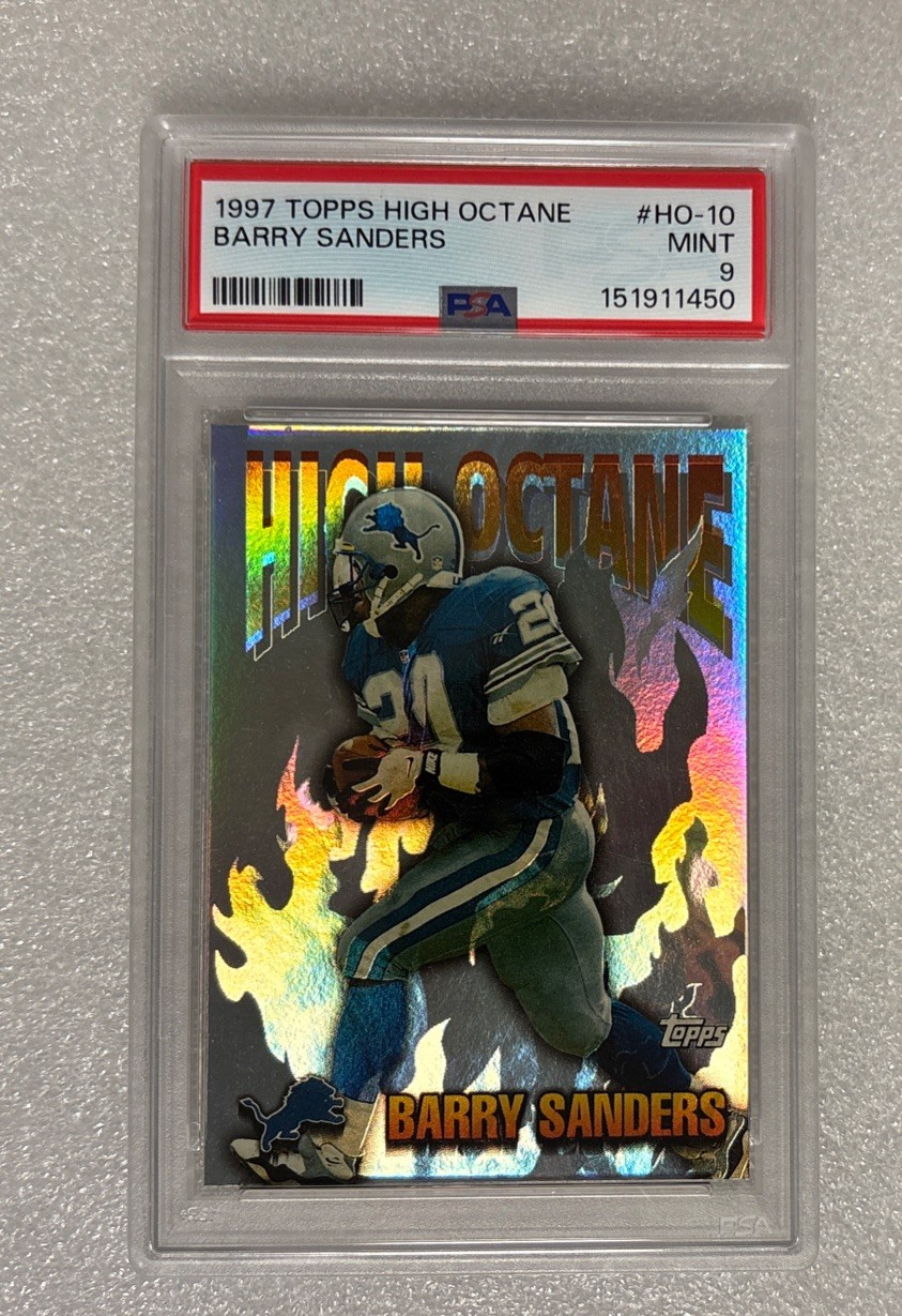 1997 Topps High Octane Barry Sanders #HO-10 Insert PSA 9 Detroit Lions HOF 1997 Topps High Octane Barry Sanders #HO-10 Insert PSA 9 Detroit Lions HOF