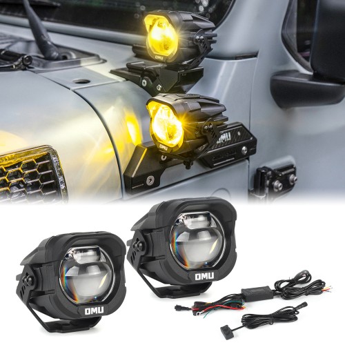 OMU Genesis Series Yellow High Low Beam A-Pillar Spotlight for Trucks ATV