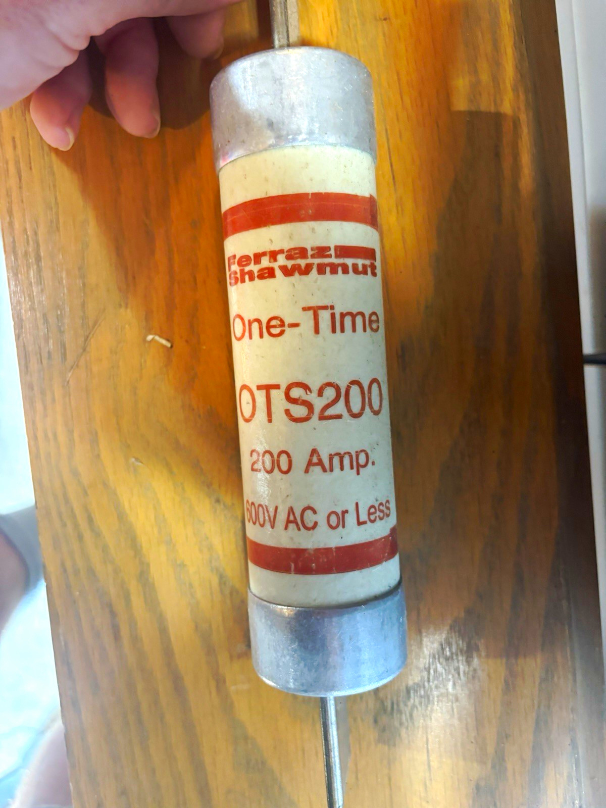 Ferraz Shawmut OTS200 200A 600V Class K5 One-Time Cartridge HRC Fuse
