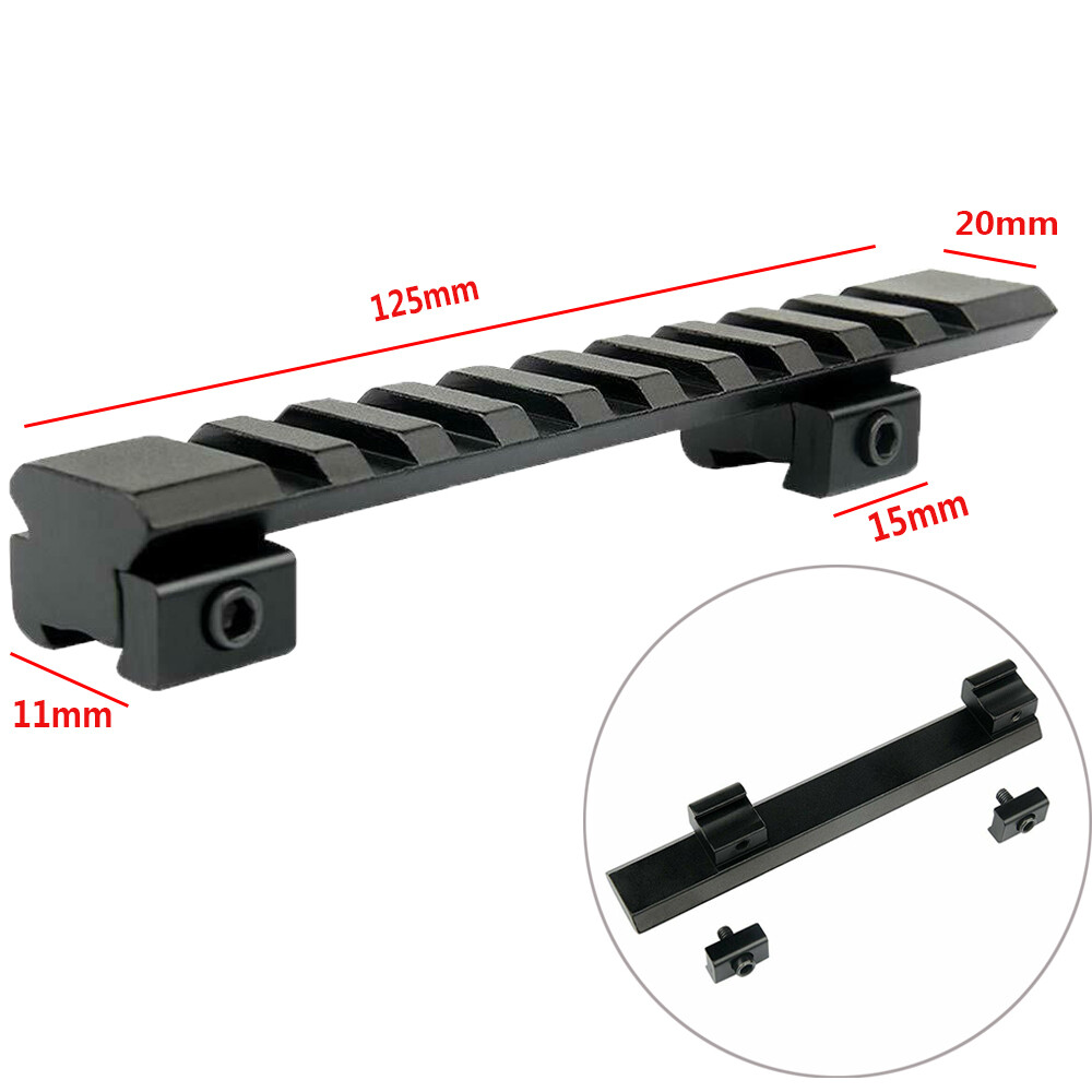 11mm Dovetail to 20mm Rifle Base Scope Mount Extend Picatinny Rail Adapter