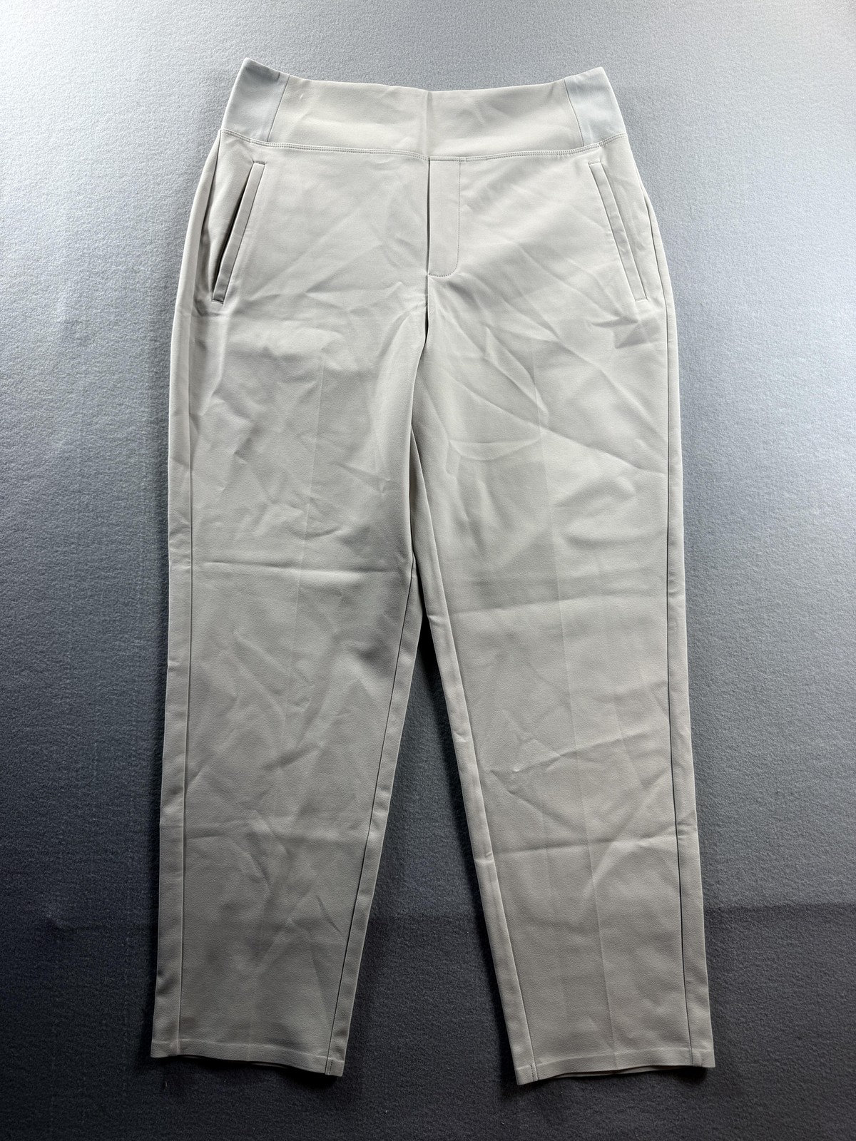 Athleta Pants Womens 10 Beige Ankle Pull On Elastic Waist Stretch Pockets Casual