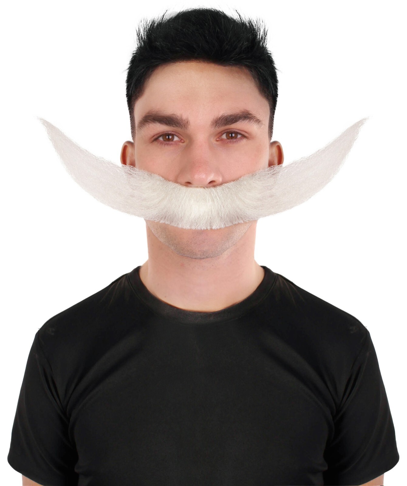 HPO Adult Men’s Crescent-shaped Anime Pirate White Mustache M-1373 HPO Adult Men’s Crescent-shaped Anime Pirate White Mustache M-1373
