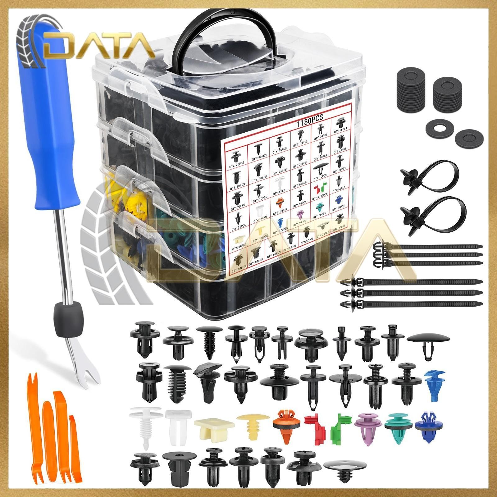 1295PCS Car Retainer Clips Auto Fasteners Push Trim Clips Pin Rivet Bumper Kit