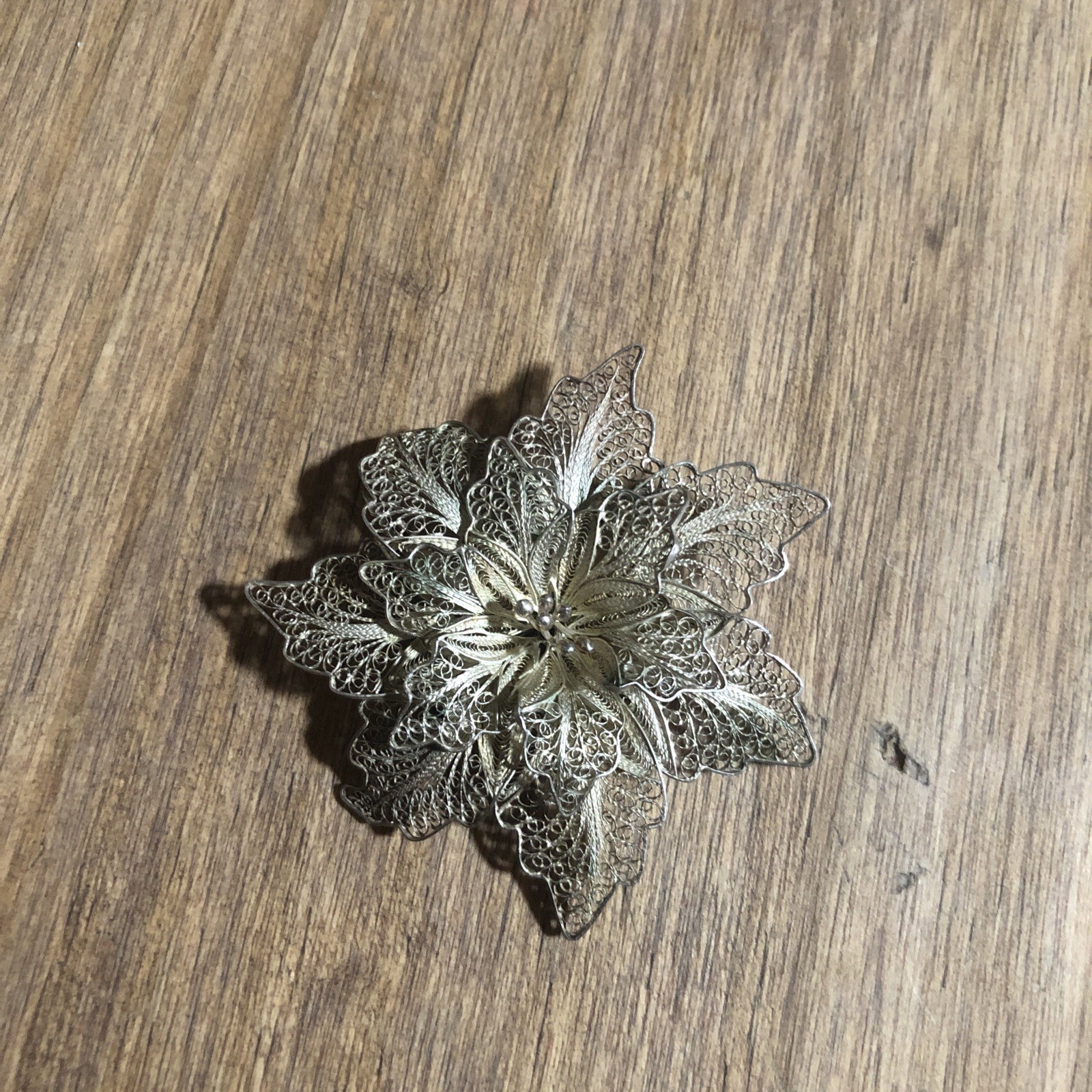 Birks? Beautiful Rare Vintage 925 Silver Filigree Flower Brooch Very Good Read Birks? Beautiful Rare Vintage 925 Silver Filigree Flower Brooch Very Good Read