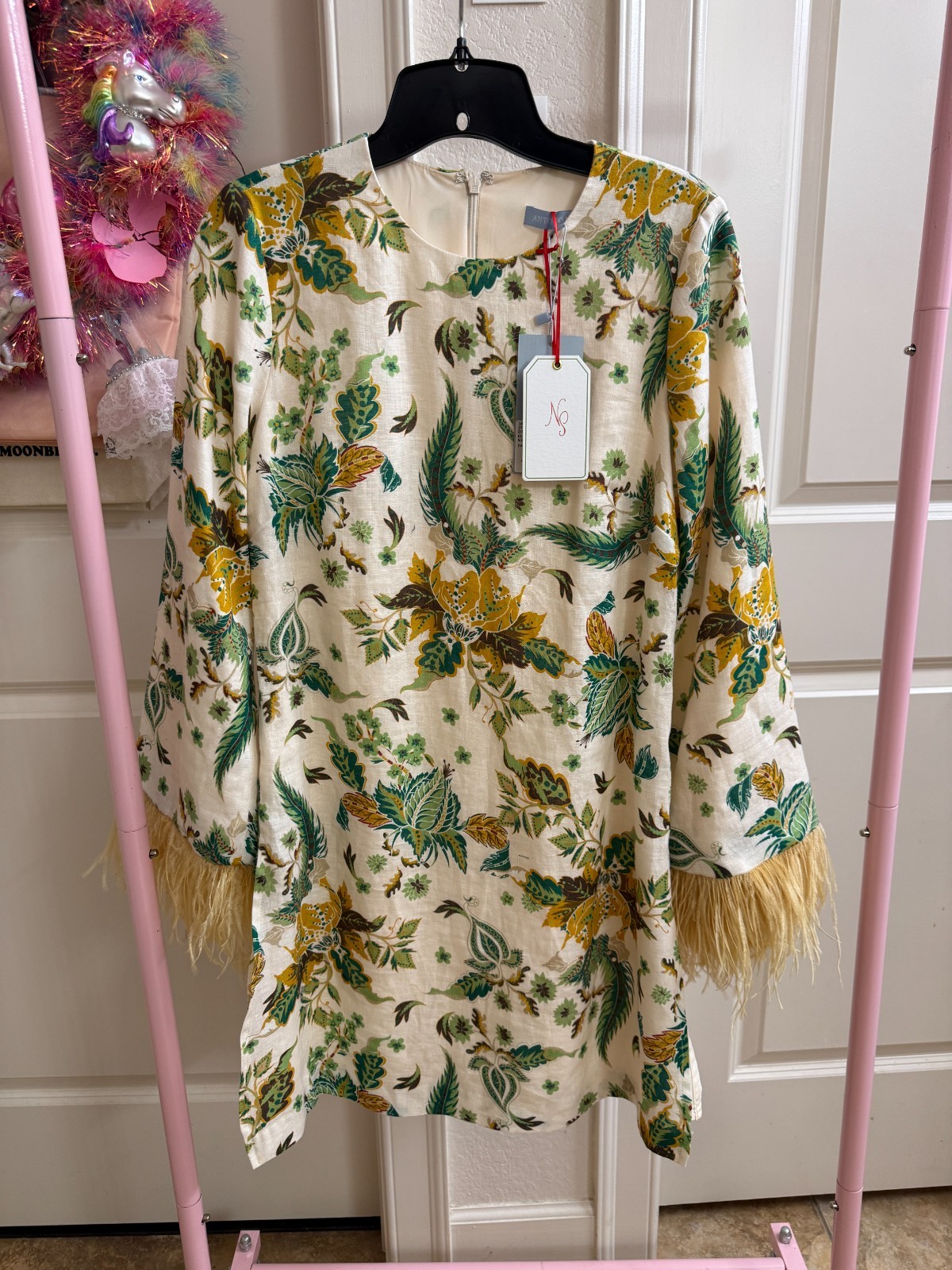 Antonio Melani x THE NAT NOTE - Birdie Paisley Print Feathered SZ 4 Antonio Melani x THE NAT NOTE - Birdie Paisley Print Feathered SZ 4